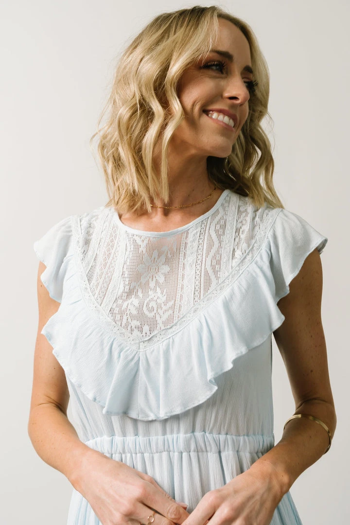 IL Misty Lace Panel Midi Dress | Sky Blue 3 IL Misty Lace Panel Midi Dress | Sky Blue