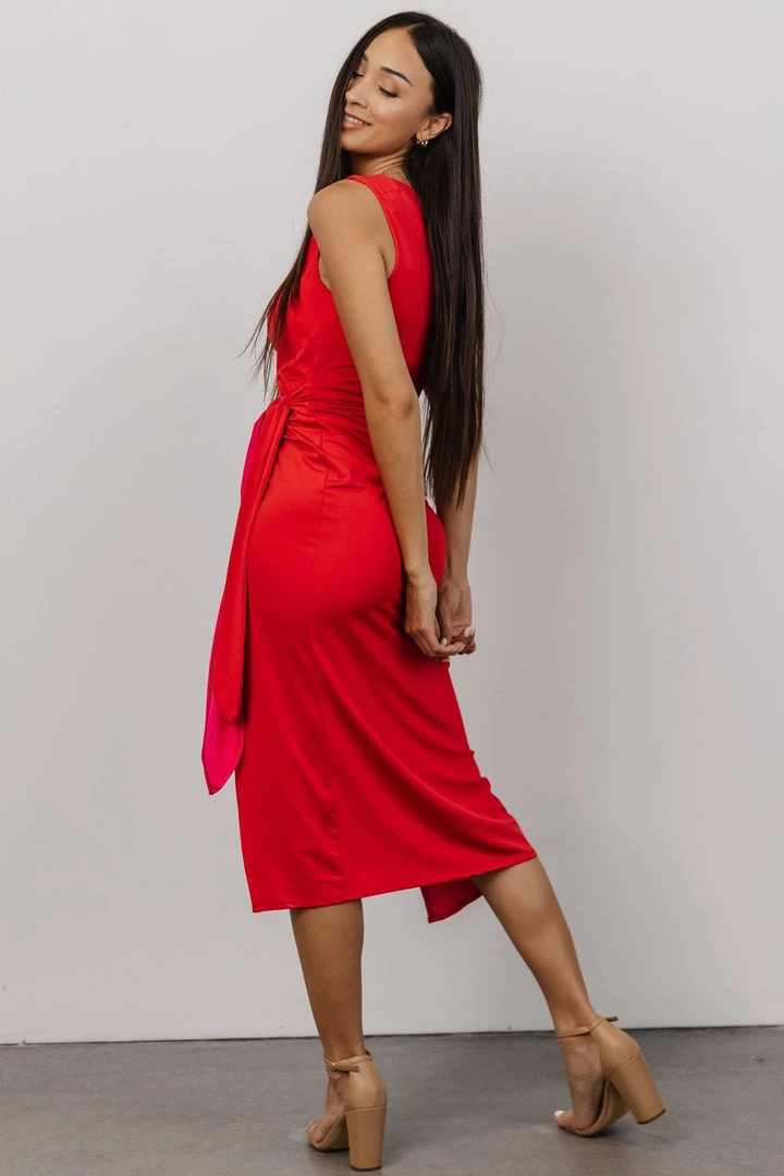 DD Monaco Midi Color Block Dress | Fuchsia 3 DD Monaco Midi Color Block Dress | Fuchsia