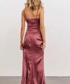 RR Monet Satin Gown | Deep Mauve Dresses