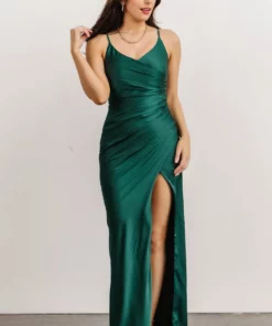 RR Monet Satin Gown | Emerald