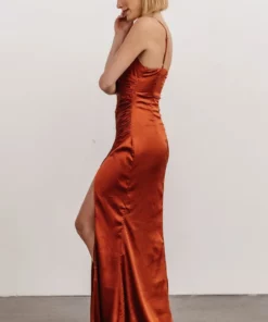 RR Monet Satin Gown | Rust Dresses