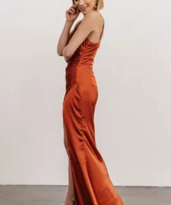 RR Monet Satin Gown | Rust Dresses
