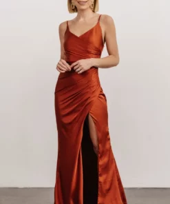 RR Monet Satin Gown | Rust Dresses