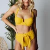 BJB Swim Montego High Waist Tie Bikini Bottom | Yellow