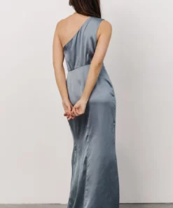 SL Morgan One Shoulder Gown | Dusty Blue