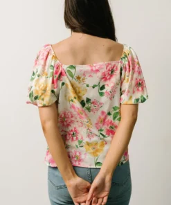 FT Nancy Top | Ivory Multi Floral Tops