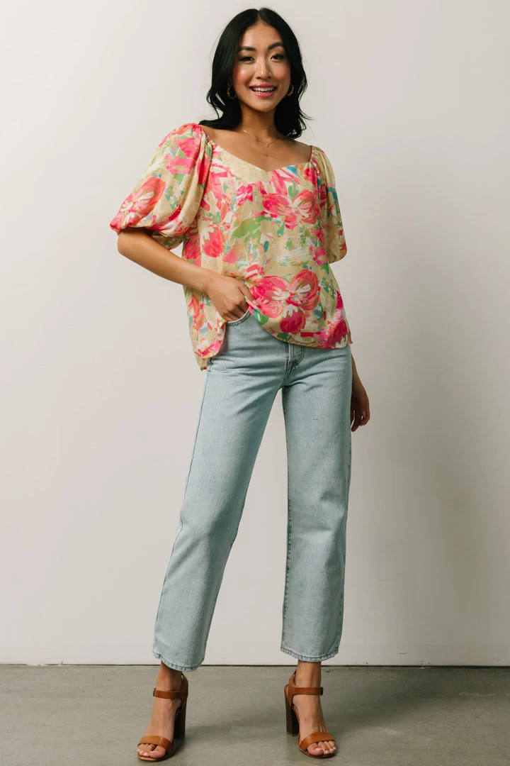 FT Tops Nancy Top | Multi Floral 5 FT Tops Nancy Top | Multi Floral