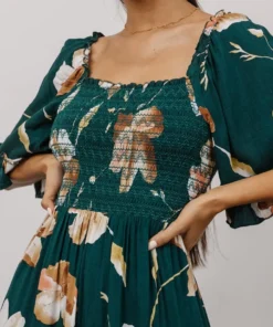 BB Custom Natasha Ruffle Maxi Dress | Deep Green Floral Dresses 8 BB Custom Natasha Ruffle Maxi Dress | Deep Green Floral Dresses