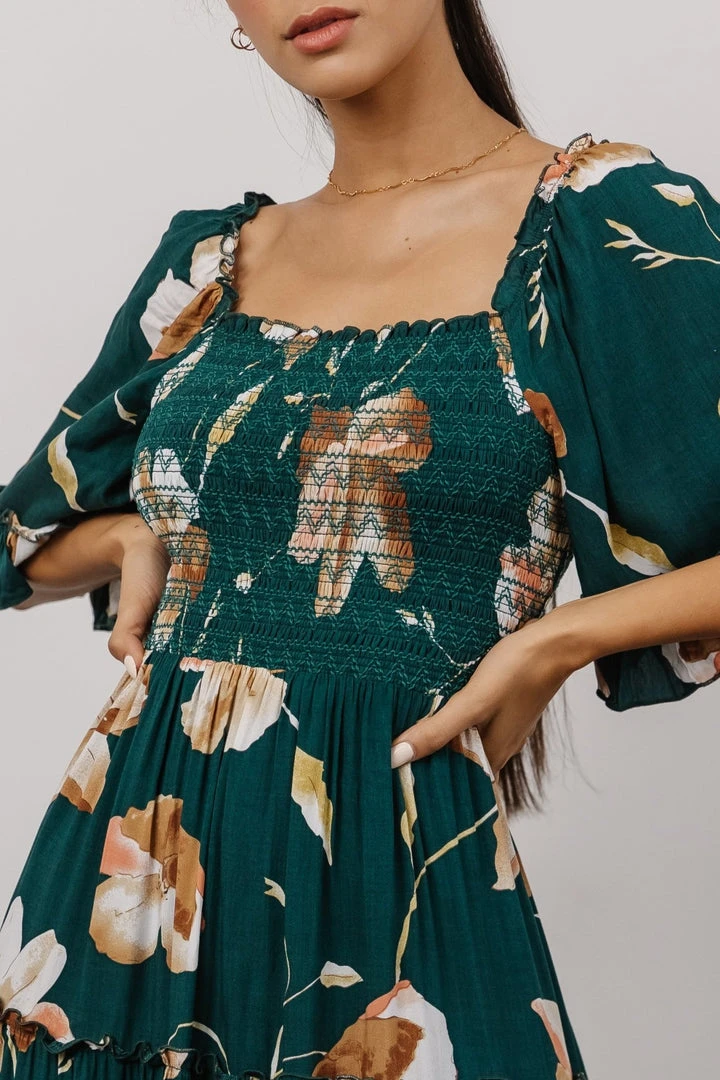 BB Custom Natasha Ruffle Maxi Dress | Deep Green Floral Dresses 3 BB Custom Natasha Ruffle Maxi Dress | Deep Green Floral Dresses