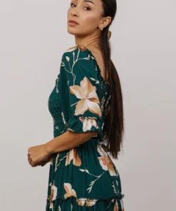 BB Custom Natasha Ruffle Maxi Dress | Deep Green Floral Dresses 9 BB Custom Natasha Ruffle Maxi Dress | Deep Green Floral Dresses