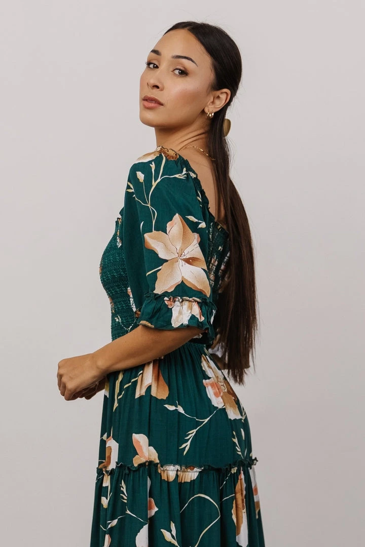 BB Custom Natasha Ruffle Maxi Dress | Deep Green Floral Dresses 4 BB Custom Natasha Ruffle Maxi Dress | Deep Green Floral Dresses