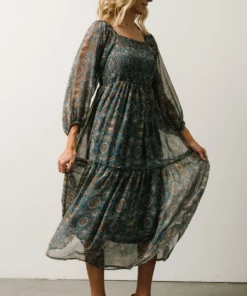 IL Dresses Nellie Smocked Midi Dress | Blue Print 9 IL Dresses Nellie Smocked Midi Dress | Blue Print