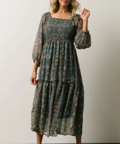 IL Dresses Nellie Smocked Midi Dress | Blue Print 11 IL Dresses Nellie Smocked Midi Dress | Blue Print