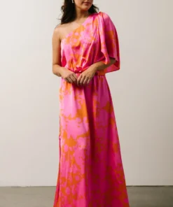 SL Nevaeh One Shoulder Maxi Dress | Hot Pink Floral 10 SL Nevaeh One Shoulder Maxi Dress | Hot Pink Floral