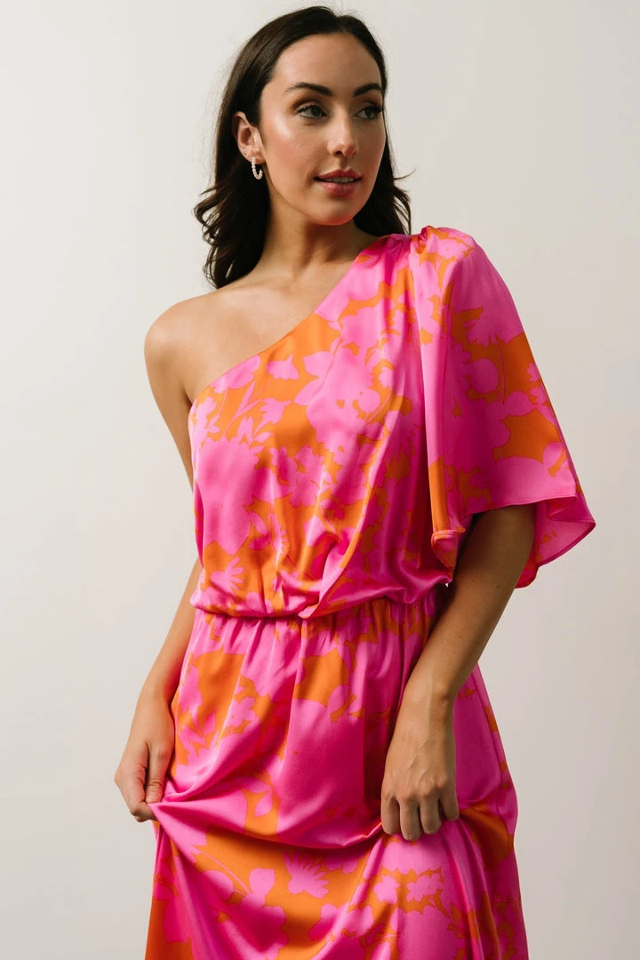 SL Nevaeh One Shoulder Maxi Dress | Hot Pink Floral 2 SL Nevaeh One Shoulder Maxi Dress | Hot Pink Floral