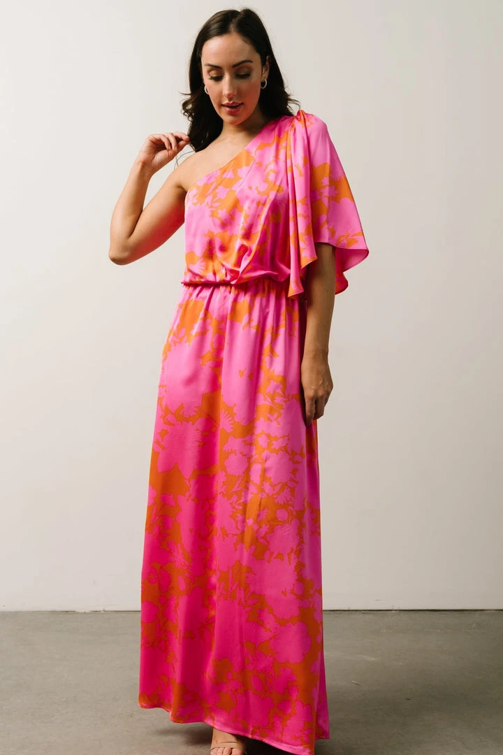SL Nevaeh One Shoulder Maxi Dress | Hot Pink Floral 6 SL Nevaeh One Shoulder Maxi Dress | Hot Pink Floral