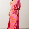 SL Nevaeh One Shoulder Maxi Dress | Hot Pink Floral