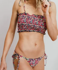 BJB Nikki Neon Floral Bikini Top