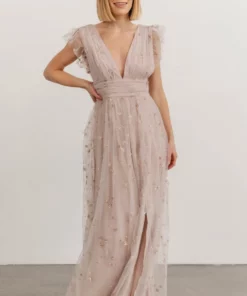 Soi Dresses Nova Shimmer Maxi Dress | Dusty Lilac