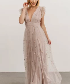 Soi Dresses Nova Shimmer Maxi Dress | Dusty Lilac