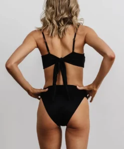 BJB Oakland Ribbed Bikini Bottoms | Black Boho