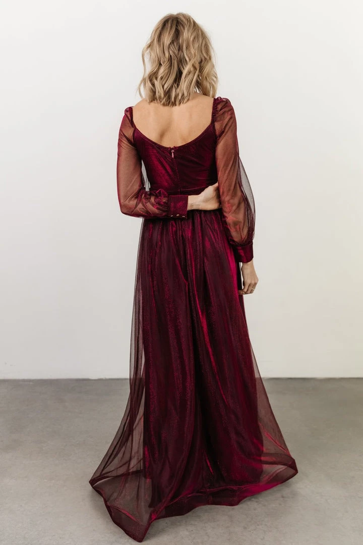 Soi Dresses Octavia Shimmer Gown | Mulberry 3 Soi Dresses Octavia Shimmer Gown | Mulberry