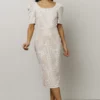 RR Dresses Odessa Sequin Midi Dress | White