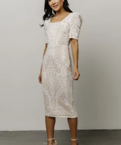 RR Dresses Odessa Sequin Midi Dress | White