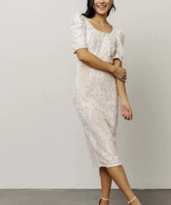 RR Dresses Odessa Sequin Midi Dress | White