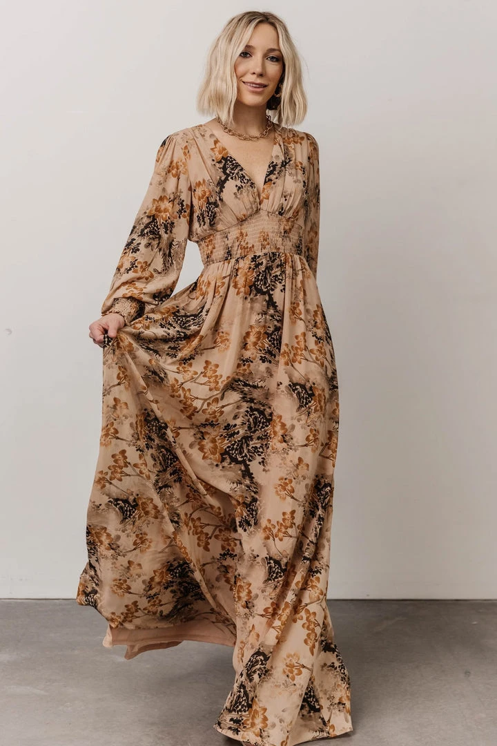 BB Custom Dresses Olivia Maxi Dress | Camel Print 4 BB Custom Dresses Olivia Maxi Dress | Camel Print