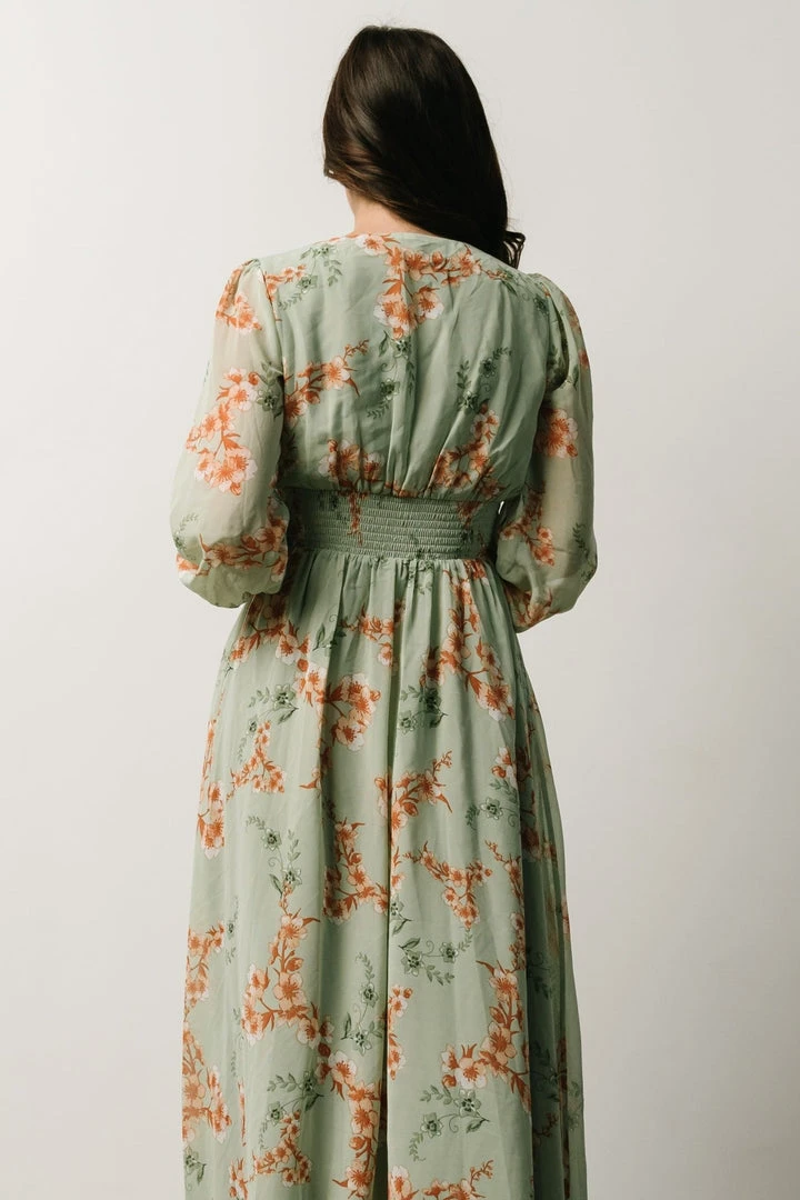 BB Custom Maxi Dresses Olivia Maxi Dress | Sage + Peach Floral 4 BB Custom Maxi Dresses Olivia Maxi Dress | Sage + Peach Floral