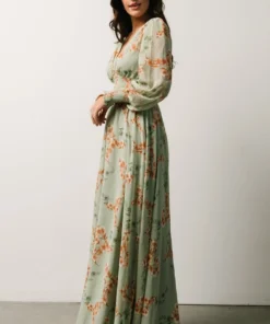 BB Custom Maxi Dresses Olivia Maxi Dress | Sage + Peach Floral 13 BB Custom Maxi Dresses Olivia Maxi Dress | Sage + Peach Floral