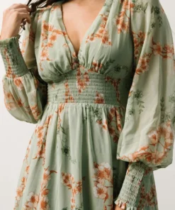 BB Custom Maxi Dresses Olivia Maxi Dress | Sage + Peach Floral