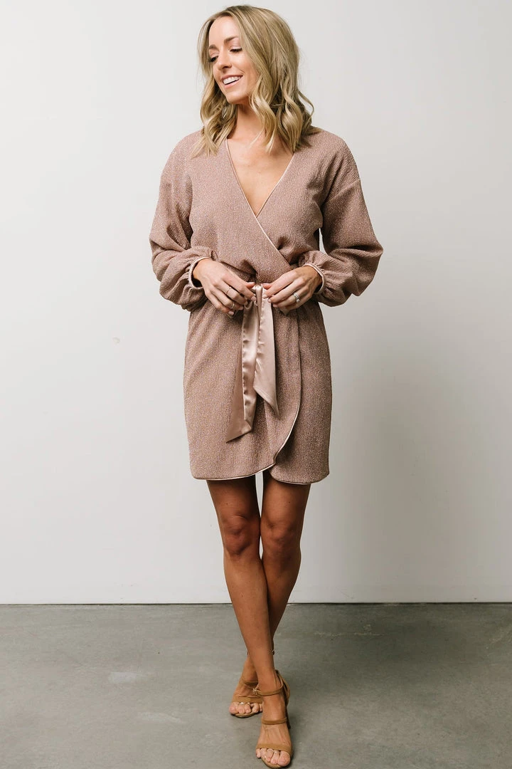 MA Dresses Packard Sparkle Mini Dress | Autumn Rose 5 MA Dresses Packard Sparkle Mini Dress | Autumn Rose