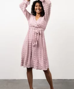 POL Paisley Dot Midi Dress | Blush 14 POL Paisley Dot Midi Dress | Blush