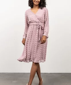 POL Paisley Dot Midi Dress | Blush