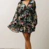 DF Pansy Mini Dress | Black Multi Floral Dresses