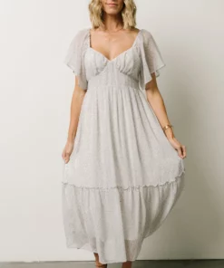 IL Dresses Patience Midi Dress | Dusty Blue + Off White Print