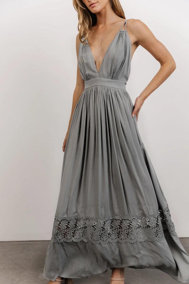 DD Pauletta Woven Maxi Dress | Dusty Blue Dresses 4 DD Pauletta Woven Maxi Dress | Dusty Blue Dresses