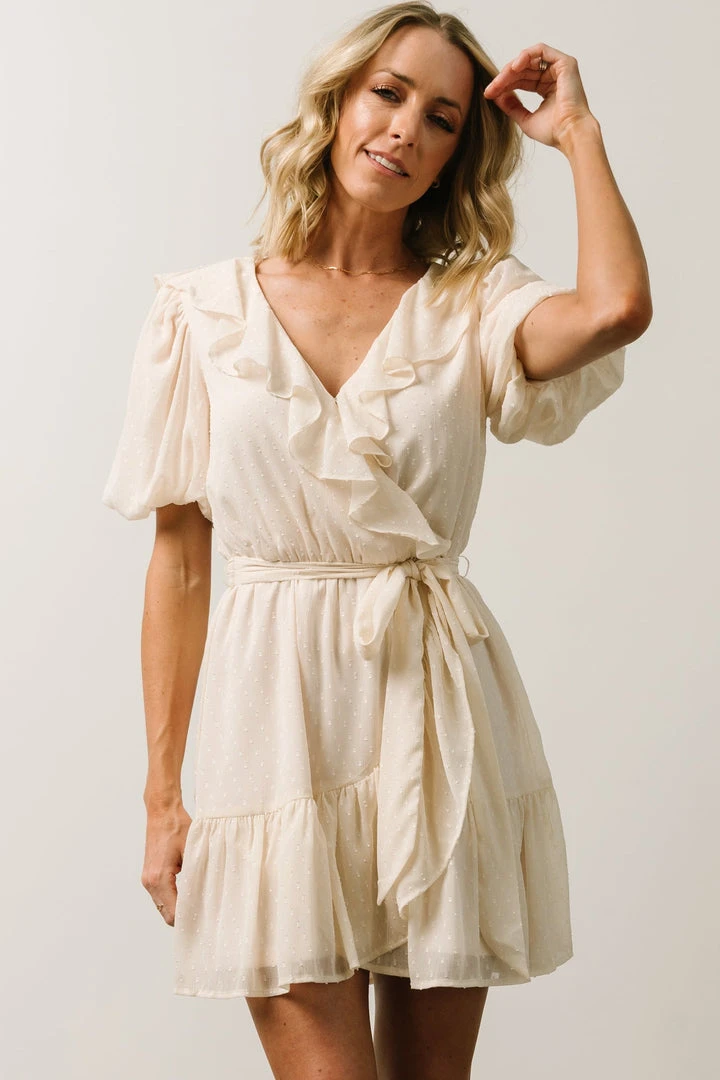 FT Pearl Swiss Dot Mini Dress | Cream 1 FT Pearl Swiss Dot Mini Dress | Cream