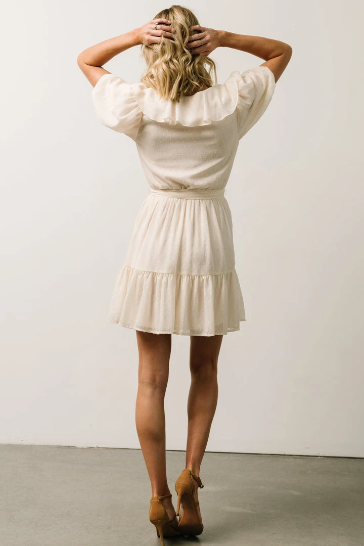 FT Pearl Swiss Dot Mini Dress | Cream 4 FT Pearl Swiss Dot Mini Dress | Cream