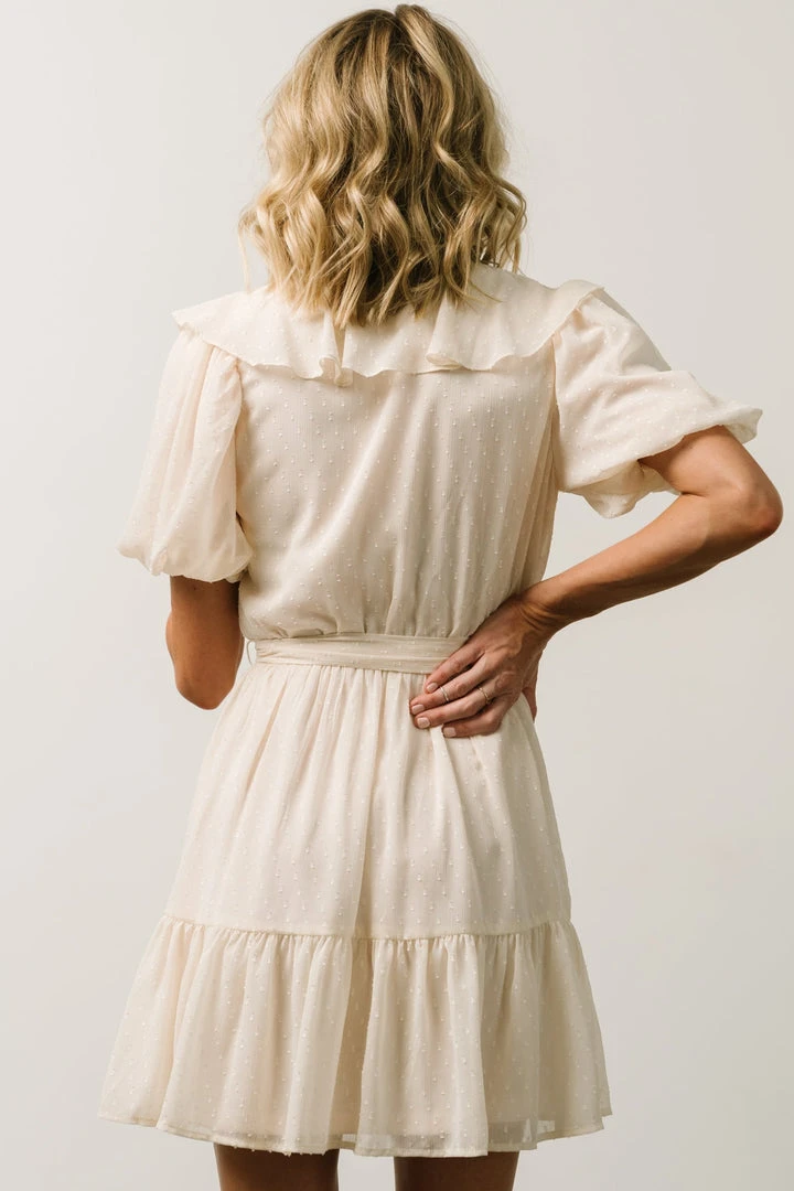 FT Pearl Swiss Dot Mini Dress | Cream 3 FT Pearl Swiss Dot Mini Dress | Cream