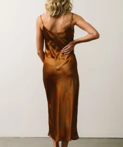 FT Penny Cowl Neck Midi Dress | Copper Print Dresses
