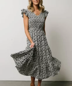 HAY Petal Smocked Midi Dress | Navy Floral Dresses 22 HAY Petal Smocked Midi Dress | Navy Floral Dresses