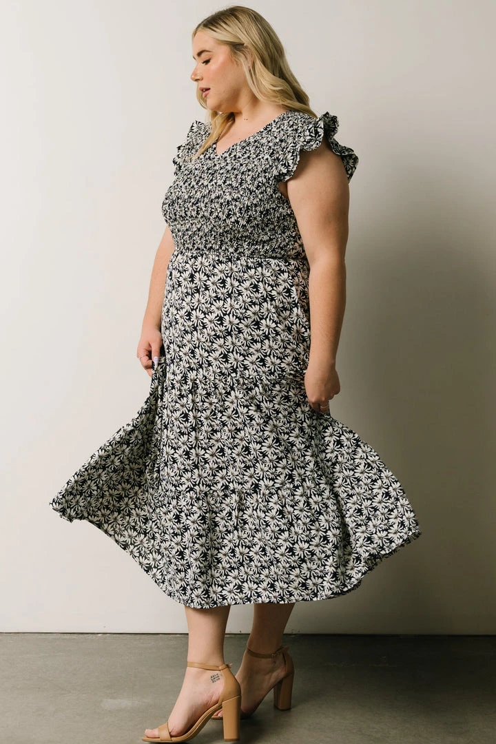 HAY Petal Smocked Midi Dress | Navy Floral Dresses 12 HAY Petal Smocked Midi Dress | Navy Floral Dresses