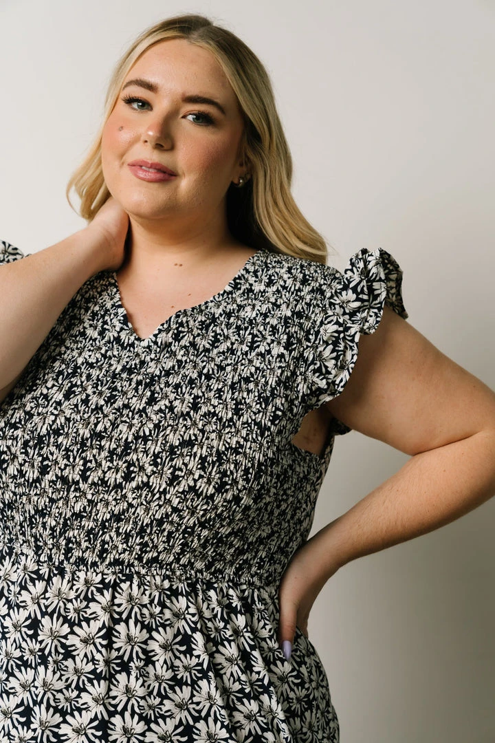 HAY Petal Smocked Midi Dress | Navy Floral Dresses 6 HAY Petal Smocked Midi Dress | Navy Floral Dresses