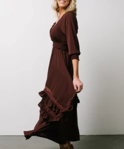 BB Custom Pippa Ruffle Maxi Dress | Raisin 16 BB Custom Pippa Ruffle Maxi Dress | Raisin