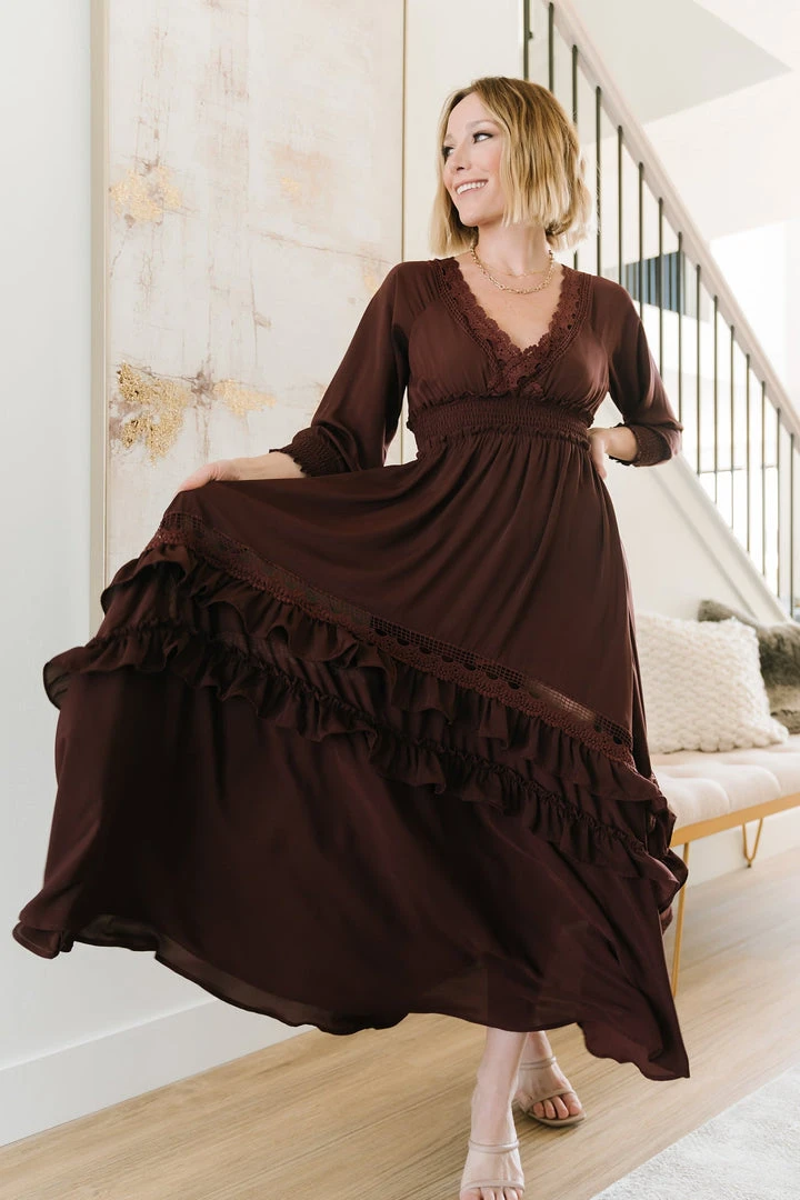 BB Custom Pippa Ruffle Maxi Dress | Raisin 9 BB Custom Pippa Ruffle Maxi Dress | Raisin