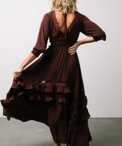 BB Custom Pippa Ruffle Maxi Dress | Raisin