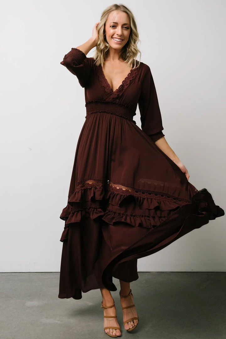BB Custom Pippa Ruffle Maxi Dress | Raisin 7 BB Custom Pippa Ruffle Maxi Dress | Raisin